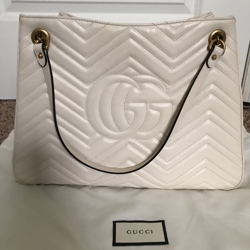 GUCCI white leather shoulder bag - Picture 3 of 3